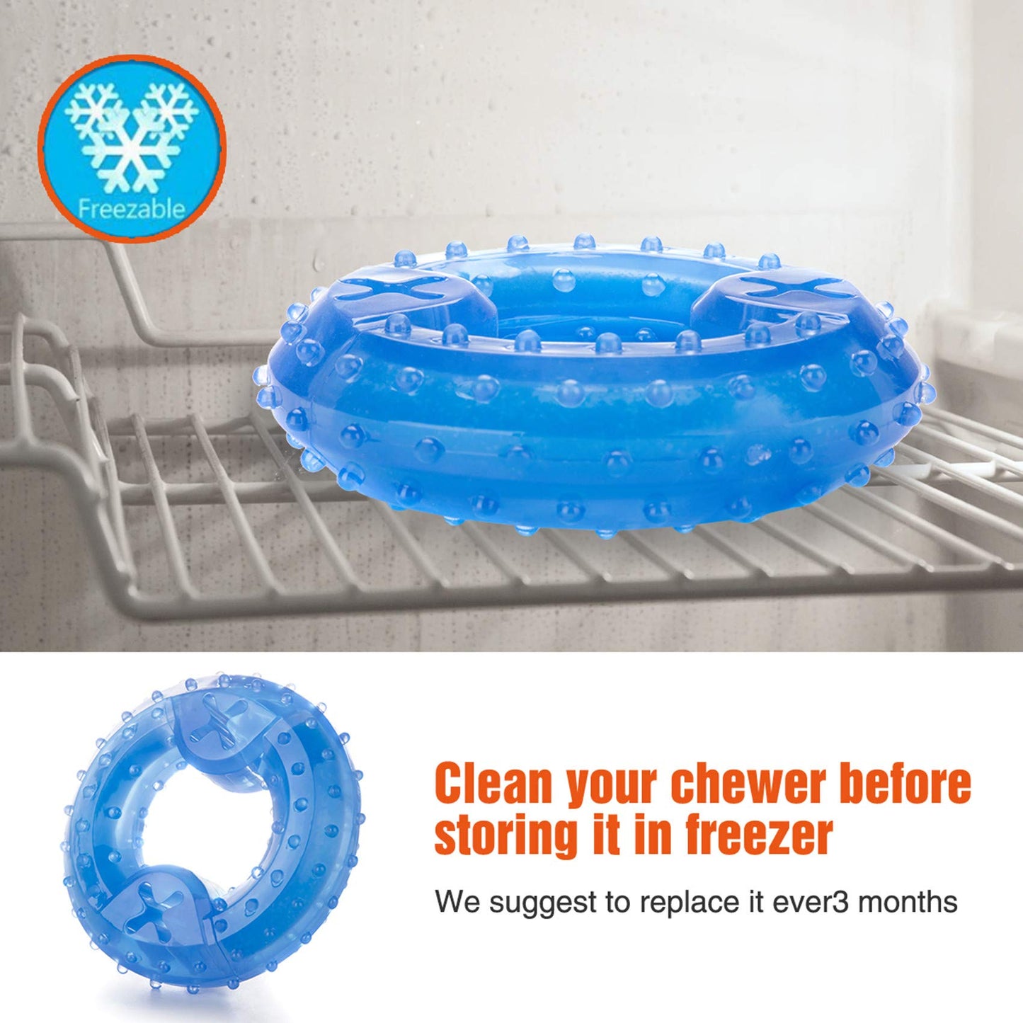 ZNOKA Pet Products Arctic Freeze Fetch Food Cooling Teether Chew Toy (2PCS)