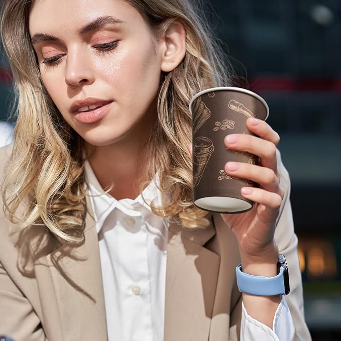 500 Pack 12 oz Coffee Cups, Paper Cups 12 oz Disposable Coffee Cups Thickened Paper Cups Bulk Hot/Cold Cup for Office, Home, Event