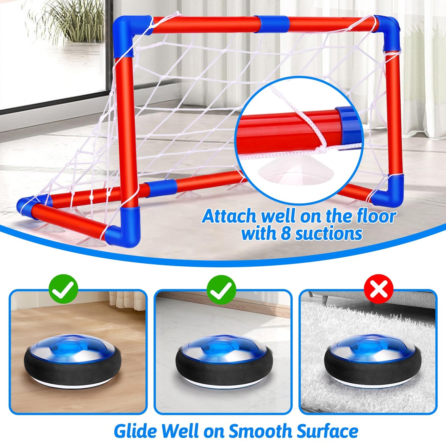 Hover Soccer Ball & Toddler Basketball Hoop