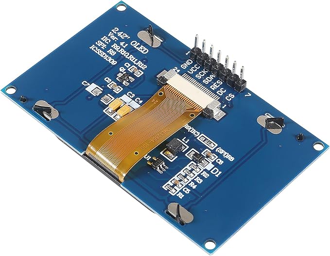 XIITIA 2pcs 2.42 inch 128x64 OLED LCD Display Module SSD1309 7 Pin SPI/IIC I2C Serial Interface for Arduino UNO R3 (Yellow Light)