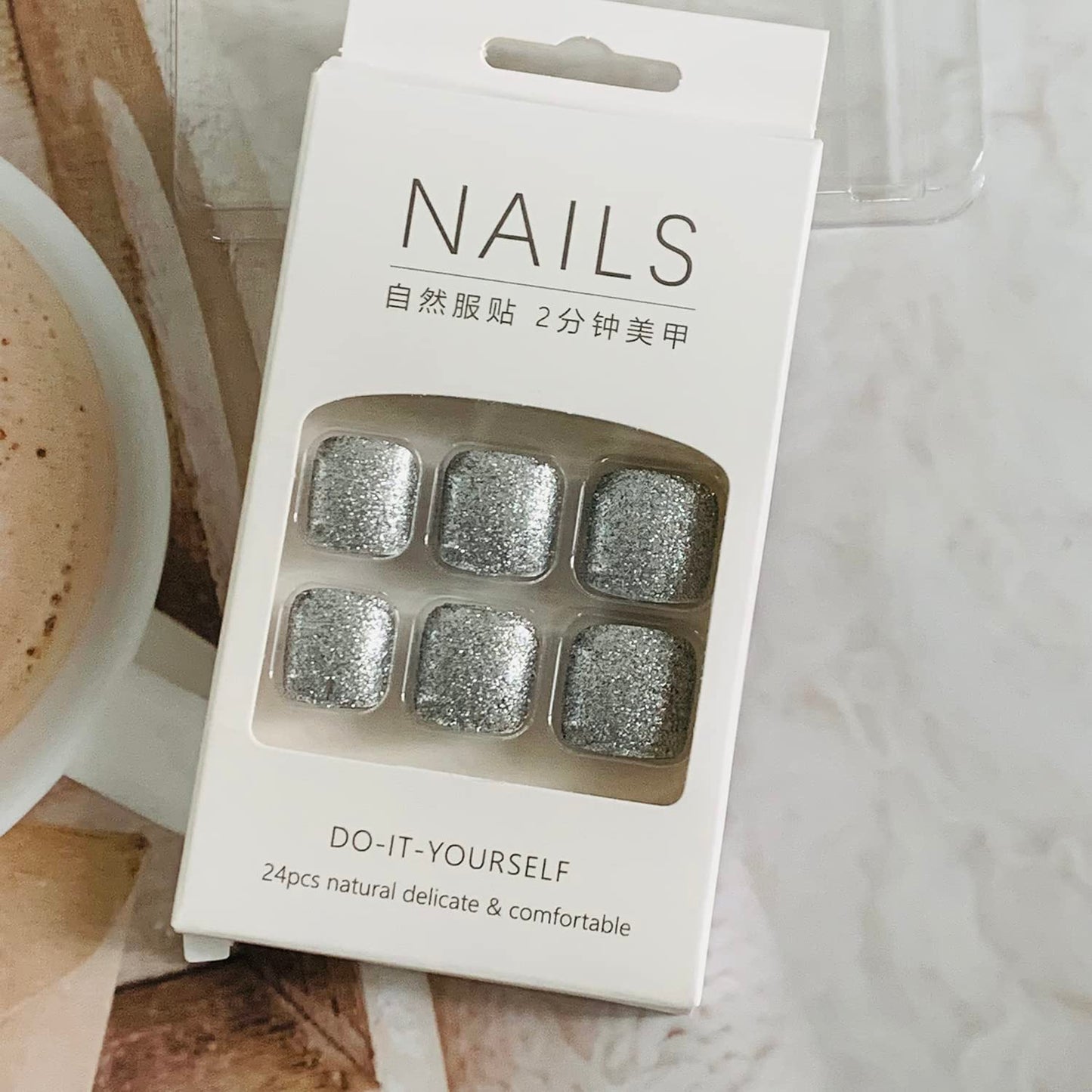 Toe Press on Nails with Designs, Full Cover Reusable False Toenails with Glue Set, Artificial Acrylic Fake Nails for Toe, Glue on Toenails for Women, Peel and Stick Nail Polish Designs for Toenails