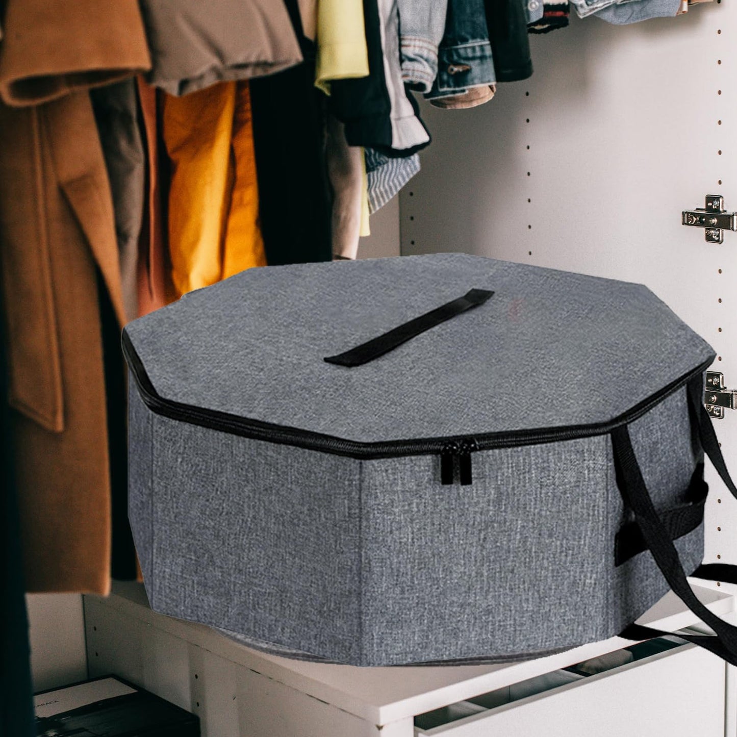 SHWWQUE Hat Storage Box,Hat Boxes for Women Storage,Cowboy Hats Holder for Travel,Wide Brims Hat Carrier Case,Stuffed Animal Toy Organizer,Hat Box Closet Organizers and Storage,Hat Boxes for Men