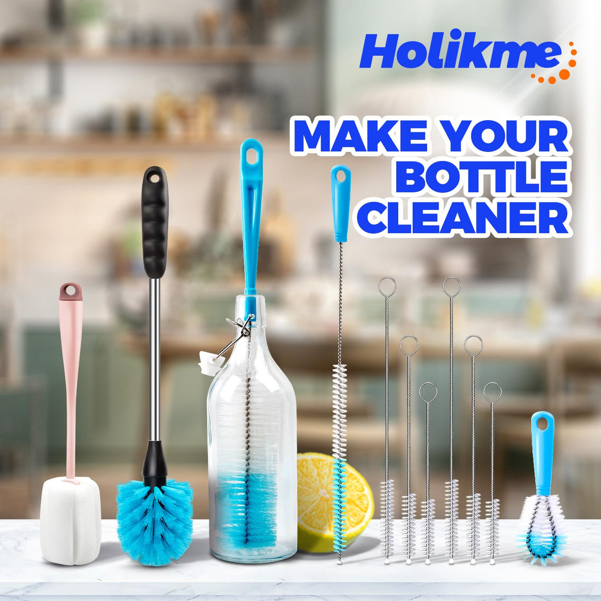 Bottle Brush Tube Cleaning Lab Set with Long Handle