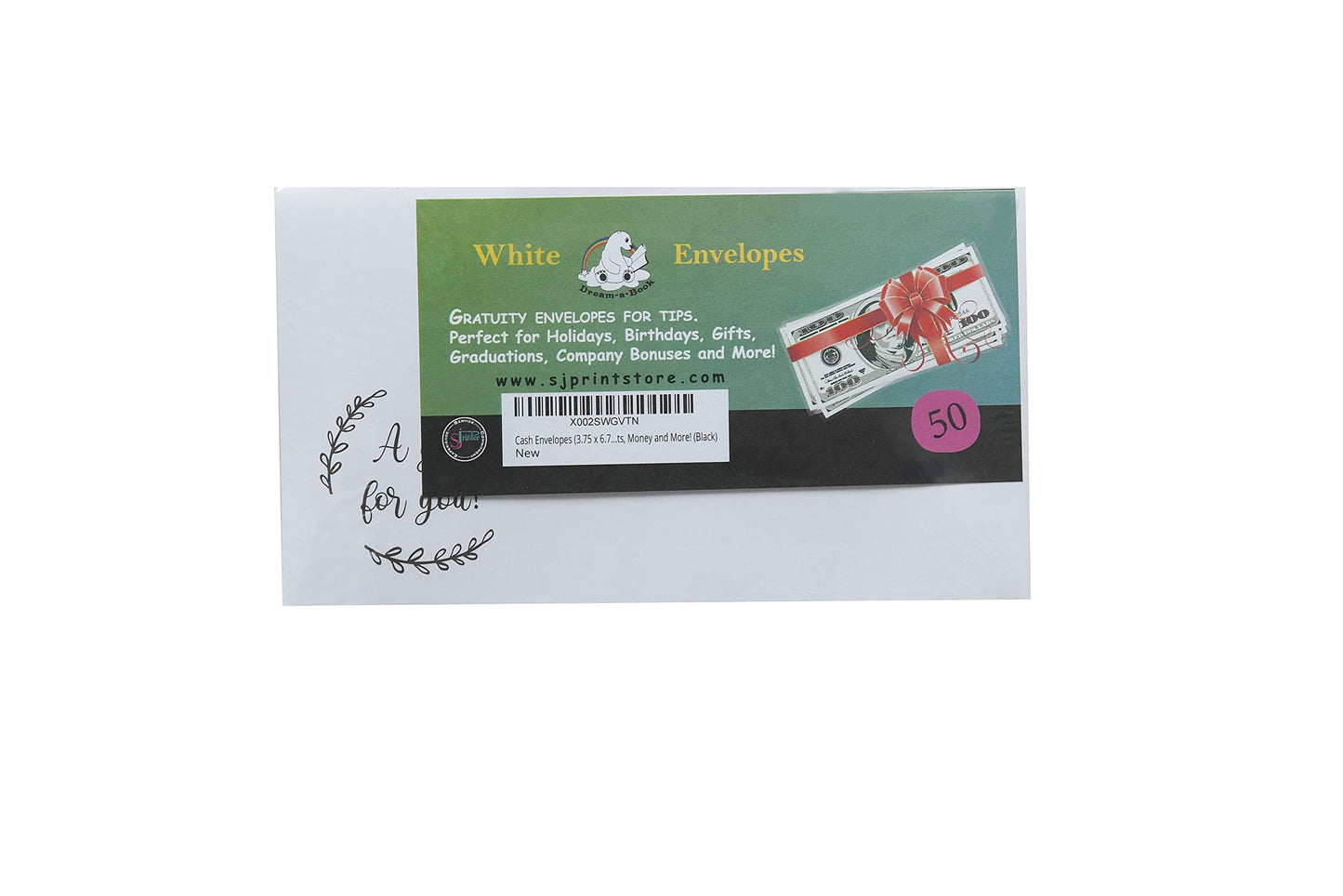 Cash Envelopes For Gifts (3.75 X 6.75) - 50 Qty - Tithe Envelopes & Offering Envelopes For Church - Cash Gift Card Wedding Envelopes - Money Envelopes For Cash Gifts