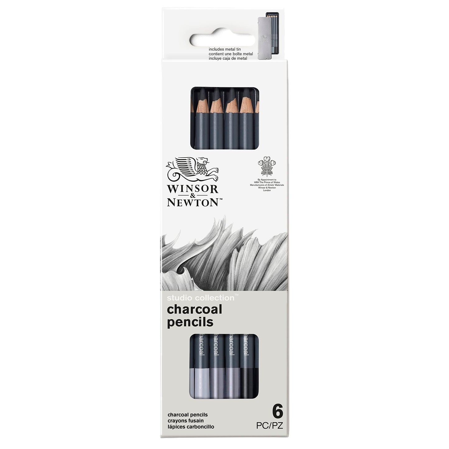 Winsor & Newton Studio Collection, 6 Count, Charcoal Pencils