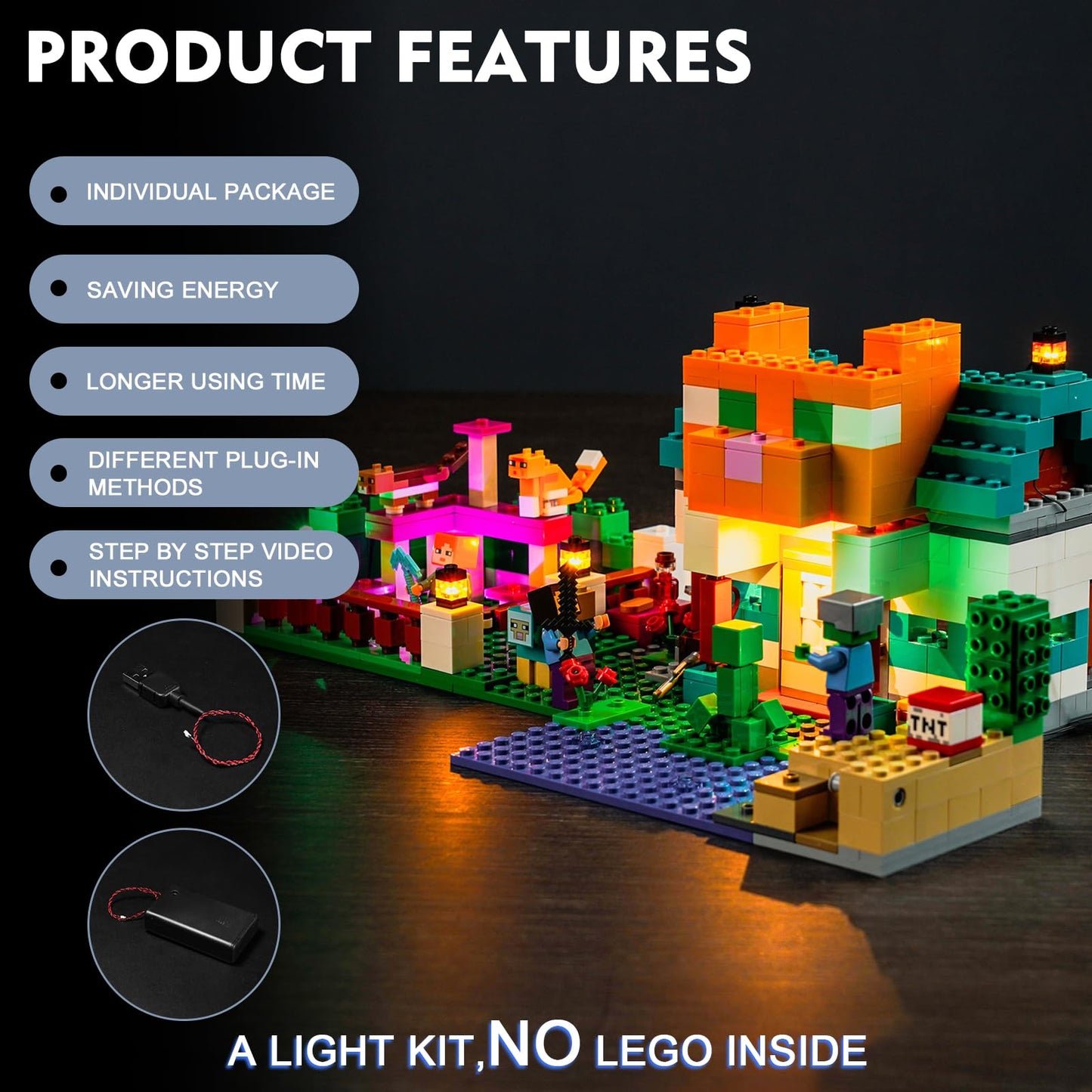 BrickBling Light Kit Compatible with Lego The Crafting Box 4.0 Building Set, Creative Lighting Compatible with Lego 21249 for Adult (Lights Only, No Bricks)
