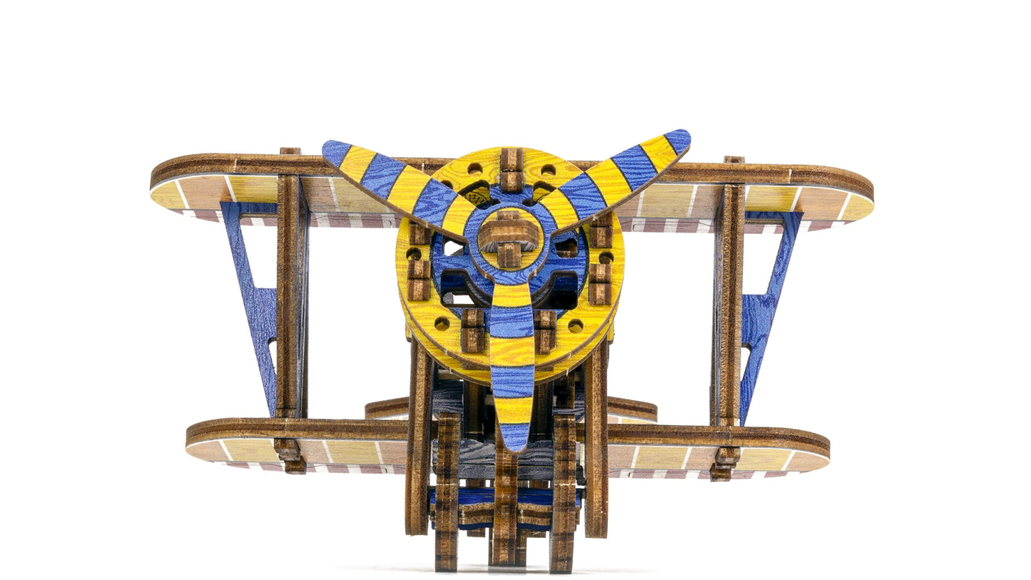 WOODEN.CITY Biplane - 3D Wooden Puzzles for Adults - Aircraft Model Building Kits - Limited Edition