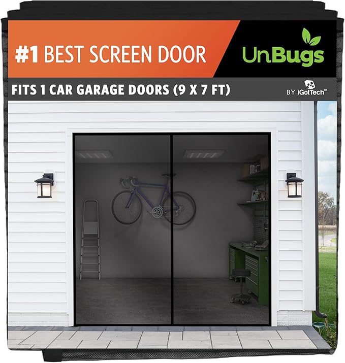 UnBugs Magnetic Screen Door - Fits Patio Door & Sliding Doors up to 72 x 80 Inches MAX - Pet & Kid Friendly, Self-Closing - Hands Free Magnet Closure Keeps Bugs Out & Breeze in