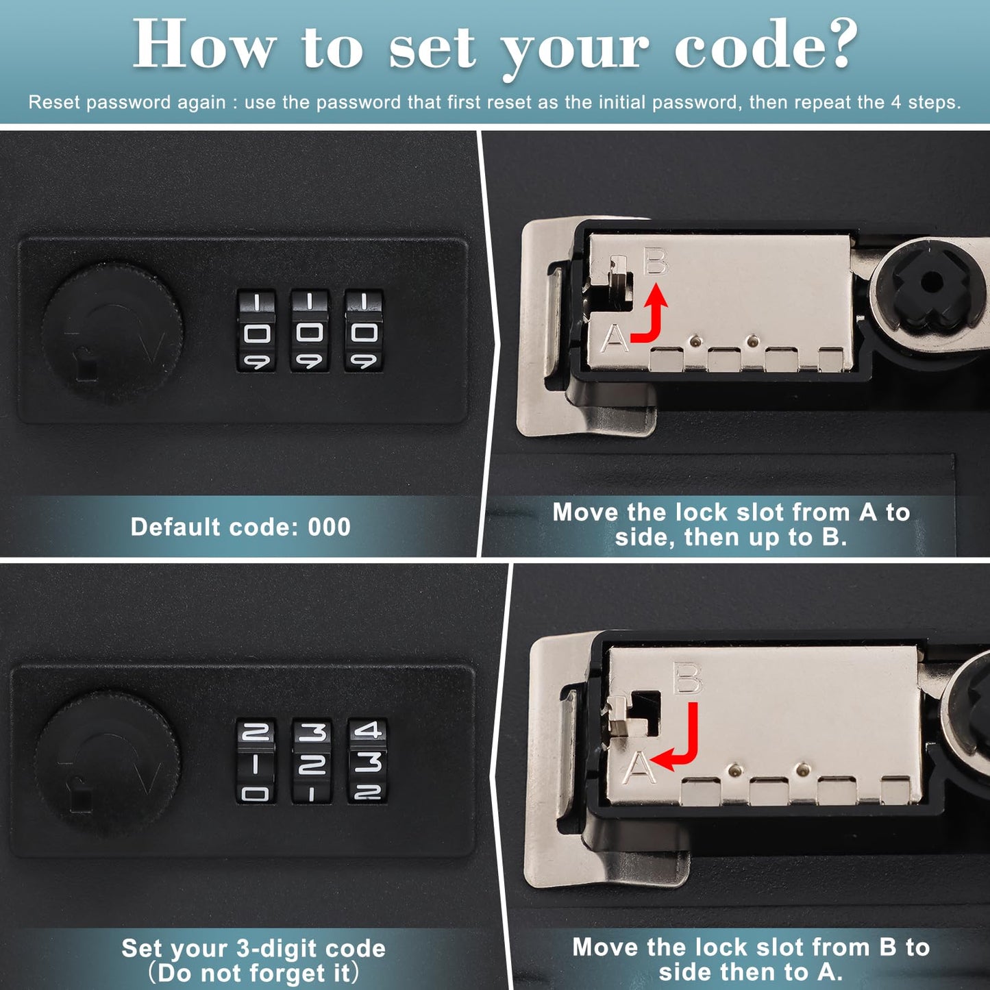 KYODOLED 20 Key Storage Lock Box with Code, Key Cabinet Organizer Wall Mount with Combination Lock, Hooks & Labels for Home, Office & Rental Properties, 7.87 x 6.3 x 3.14 in, Black