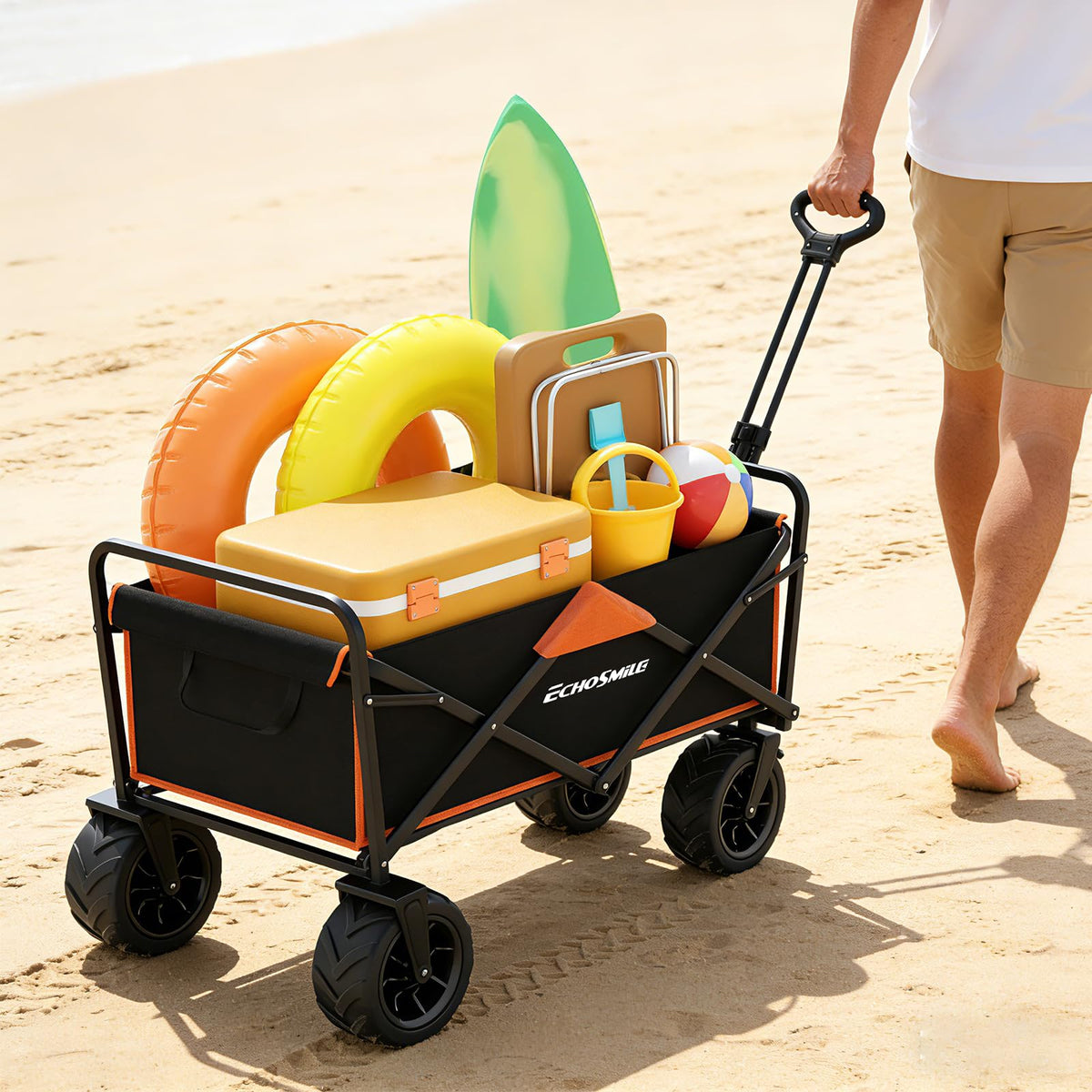 Wagon Cart Foldable Heavy Duty 350L Cap for Camping