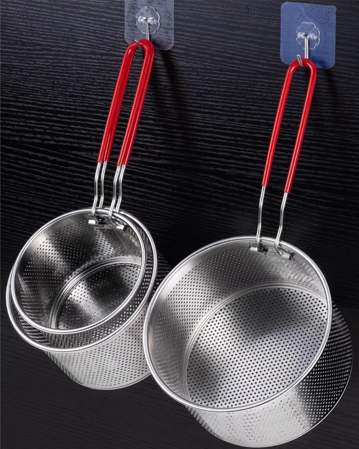 Tenta Kitchen Pasta Strainer Boiling Blanching Colander Vegetable Steamer Basket Stainless Steel Fryer Basket with Removable handle Insert for Veggie Fish Seafood Cooking and heat food 8 inch