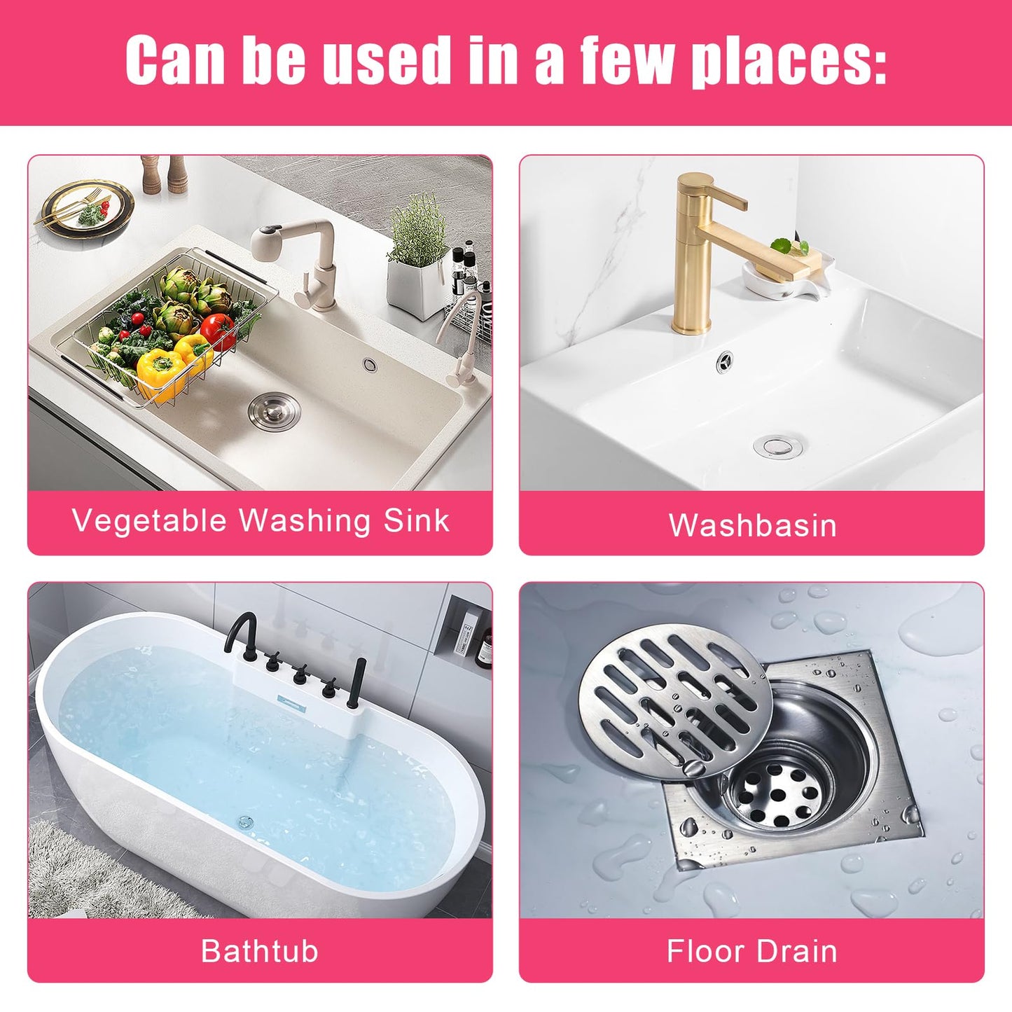 Foaming Drain Cleaner, Sink Drain Cleaner and Deodorizer, Drains Clog Remover for Bathroom Sinks, Washbasin, Tubs (2PCS)