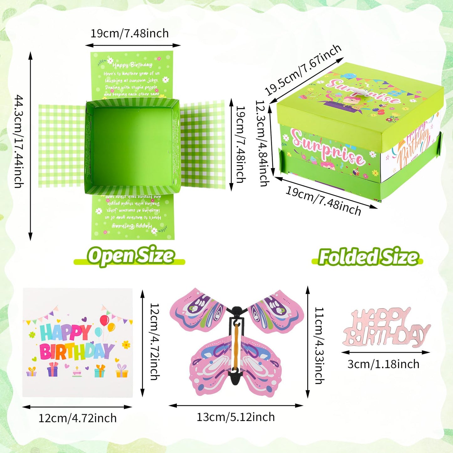 XLSXEXCL Birthday Explosion Gift Box, Birthday Butterfly Flying Surprise Gift Box, DIY Exploding Surprise Gift for Birthdays, Wedding, Mother's Day, Anniversaries