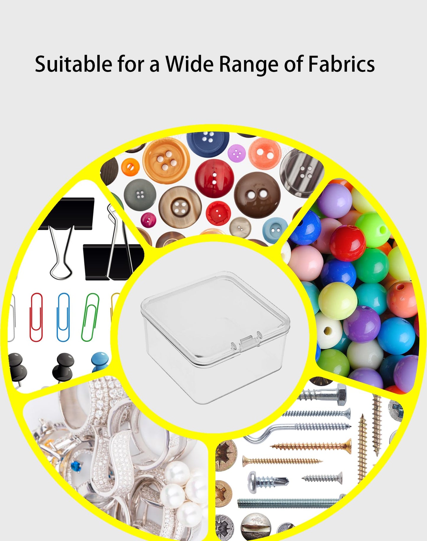 LJY 20-Pack 2.6x2.6x1.4in Clear Plastic Storage Boxes,Square Small Parts Organizer Containers with Lids for Jewelry,Beads,Crafts,Electronics,Stackable PP Plastic Boxes for Home Office Organization