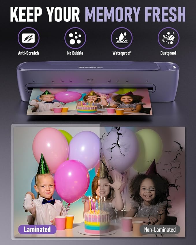 Laminator Machine 13 Inch Wide Thermal Lamination 9 in 1 Cold Hot A3 Laminating Machine for Teacher Personal, 60s Warm-Up No Jam laminator Machine 11x17 with 30 Laminating Sheets for Home Office Use