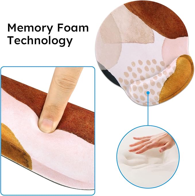 iCasso Desk Mat, Gaming Mouse Pad Wrist Support Set,4in1 XXL Large Mousepad + Keyboard Wrist Rest+Mouse Wrist Rest+Coaster Set with Ergonomic Design for Home Office Table Computer-Color Block