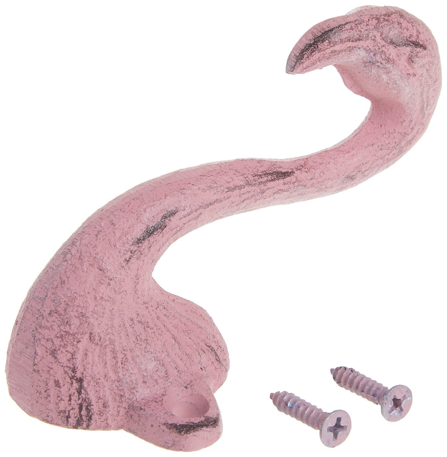 Abbott Collection Cast Iron Flamingo Wall Hook - Antique Pink (3.75" H)