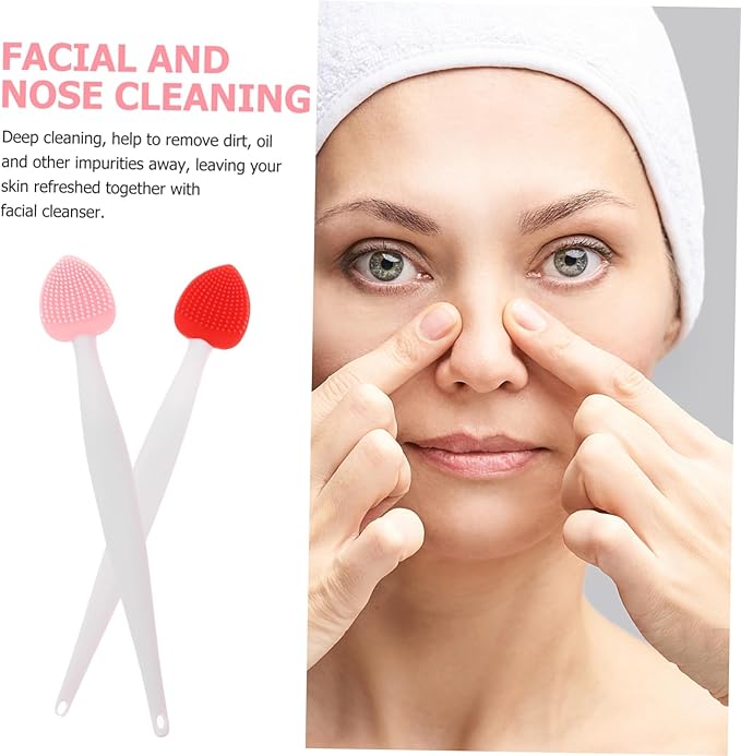 6Pcs Lip Exfoliating Nose Scrub Brush Soft Skin Friendly Facial Cleansing Tools for Daily Use Travel Salon Parties Comfortable Handle for Gentle Cleaning