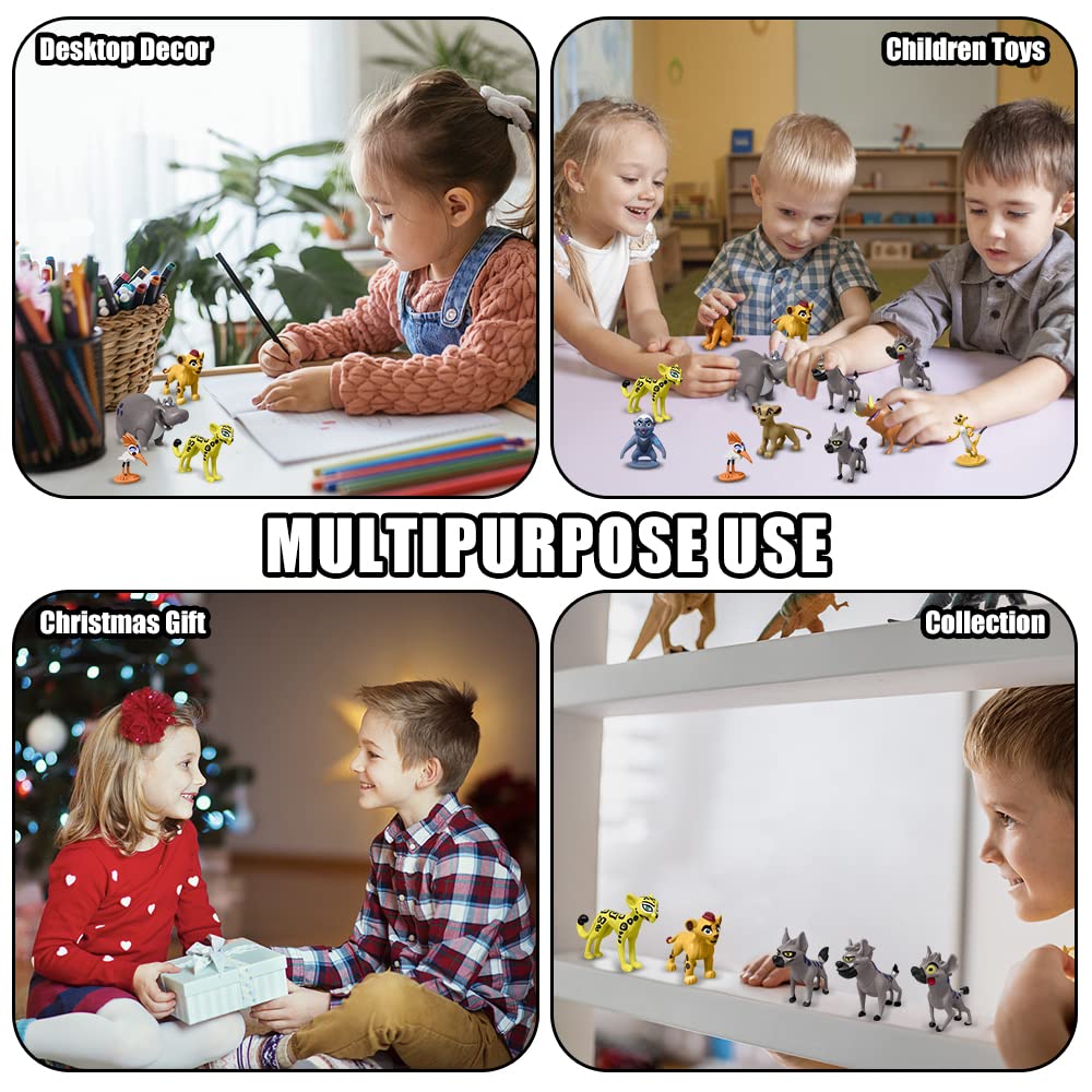 Minaso 12-Pc Mini Animal Action Figures, Collectible Toys for Kids, Perfect for Cake Toppers & Desktop Decorations