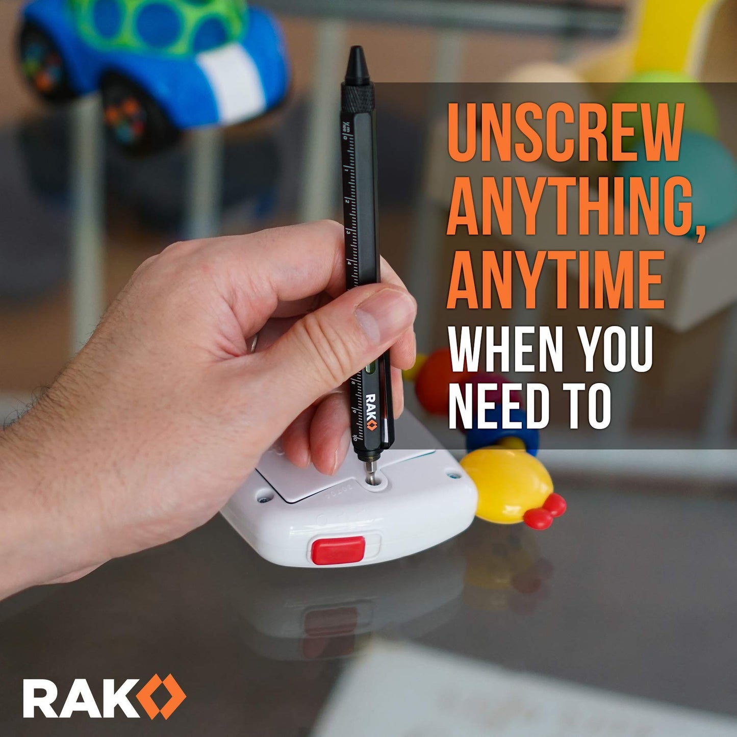RAK Multitool Pen - Multi-Tool Pen Set 11 in 1, LED Light, Screwdrivers, Level, Ruler, Bottle Opener, and Stylus. Cool Gadgets Gifts for Men, Dad, EDC Tactical Pen Tool, Gift-Ready Box, Pack of 2