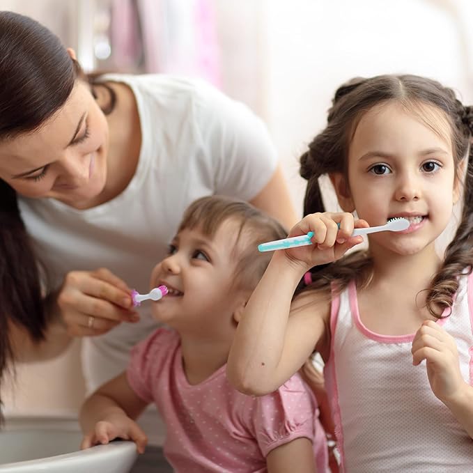 Bokon 300 Pcs Toothbrush for Kids Individually Wrapped Children Soft Disposable Manual Toothbrush Bulk Panda Travel with Bristle Rubber Handle for School Daycare Oral Hygiene