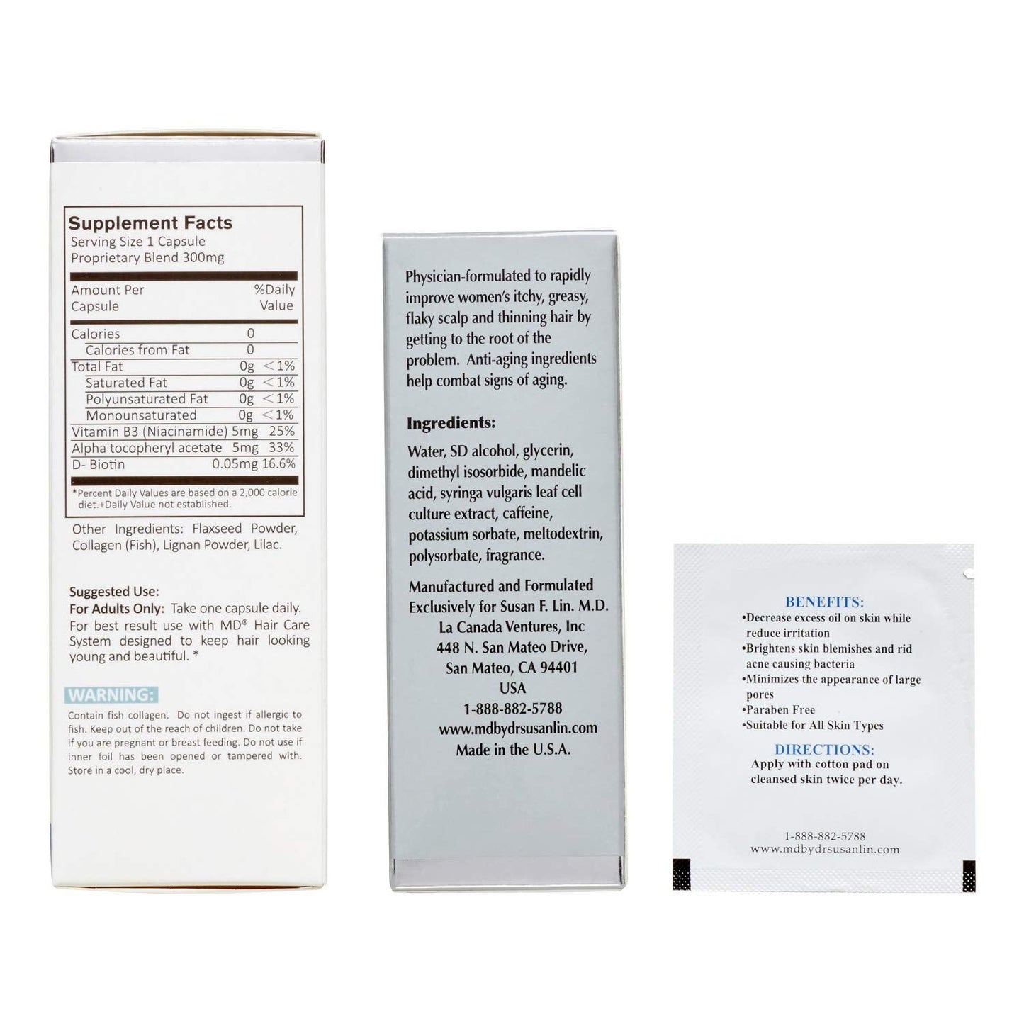 MD Nutri Hair Ultimate Program - Hair Restoration Kit 1 Month Supply - Includes Volumizing Hair Supplement, Scalp Strengthening Serum & Follicle Booster - Treats Hair Fall, Drying, Thinning & Balding