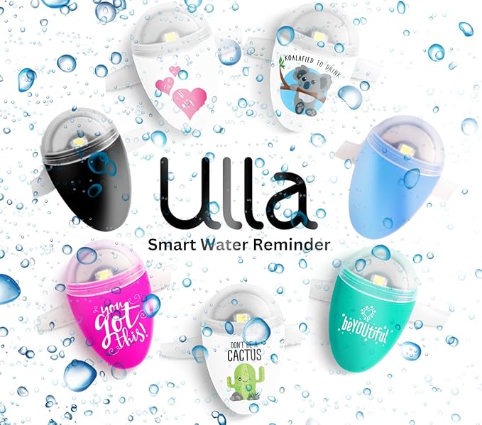 ULLA Light up Water Bottle Reminder, Smart Light, Small Hydrate Reminder, Fits to Any Bottle, Lights Up When Time to Drink, Hydration Intake Planner, Home & Office Use - BeYouTiful