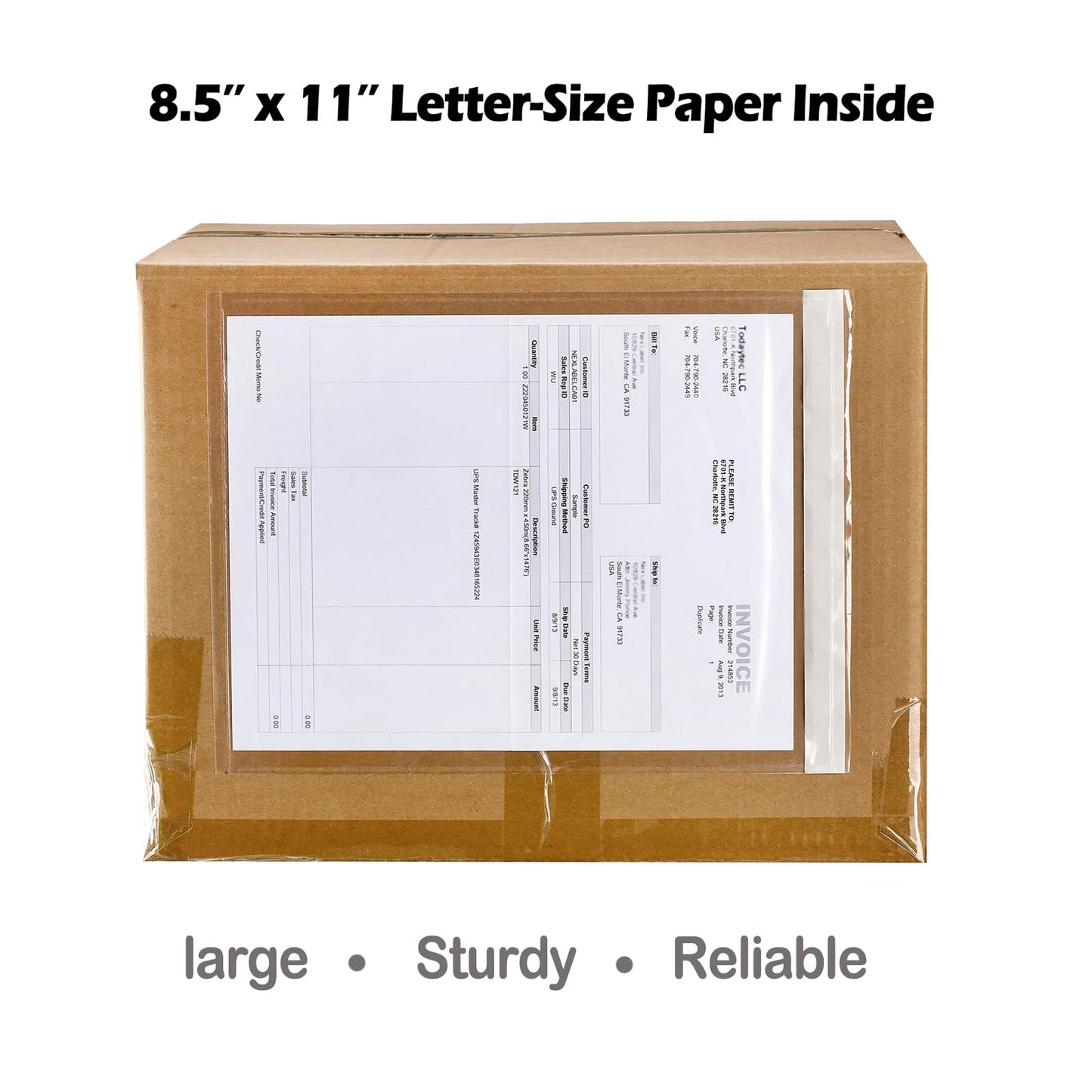 2.5 Mil Premium Clear 9.5'' x 12'' Packing List Envelopes, Adhesive Shipping Label/Documents Pouches/Sleeves for Full Page Letter-size (8.5''x11'') Papers (50 Pack)