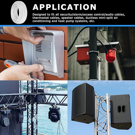 16 Gauge 3 Conductor Electrical Wire, 65.6FT White Stranded Low Voltage 16/3 PVC Case, 16 AWG Tinned Copper 3 Wire Extension Power for Strips LED Lamp Lighting
