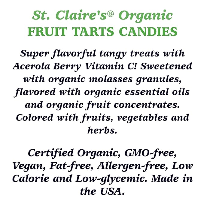 St. Claire's Organic Fruit Tart Candies, (Watermelon, 8 Ounce Refill Bag, over 240 pieces) | Gluten-Free, Vegan, GMO-Free, Plant-based, Allergen-Free | Made in our Allergen-Free facility