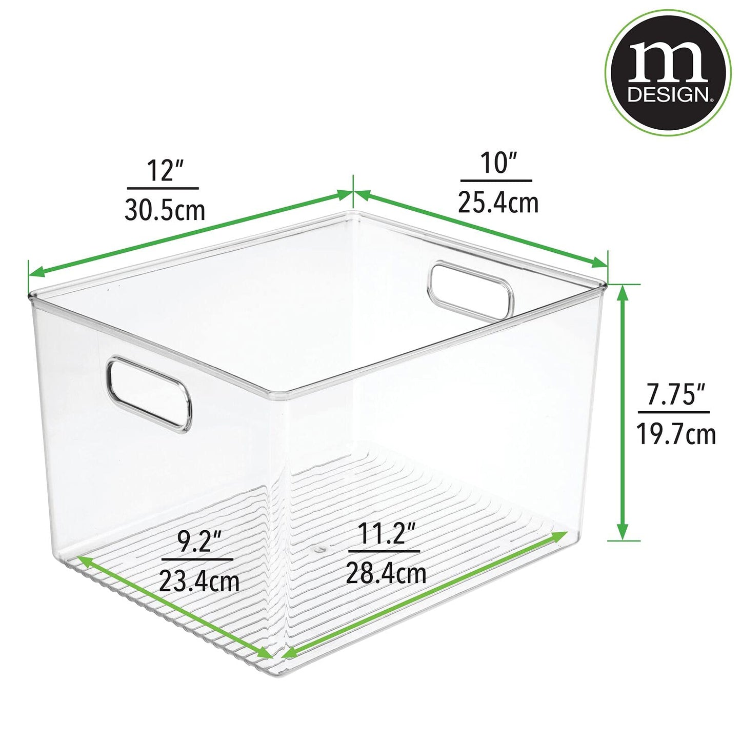 mDesign Large Plastic Storage Organizer Container Bin, Closet Organization for Hallway, Bedroom, Linen, Coat, and Entryway - Holds Clothing, Blankets, and Accessories, Ligne Collection, Clear