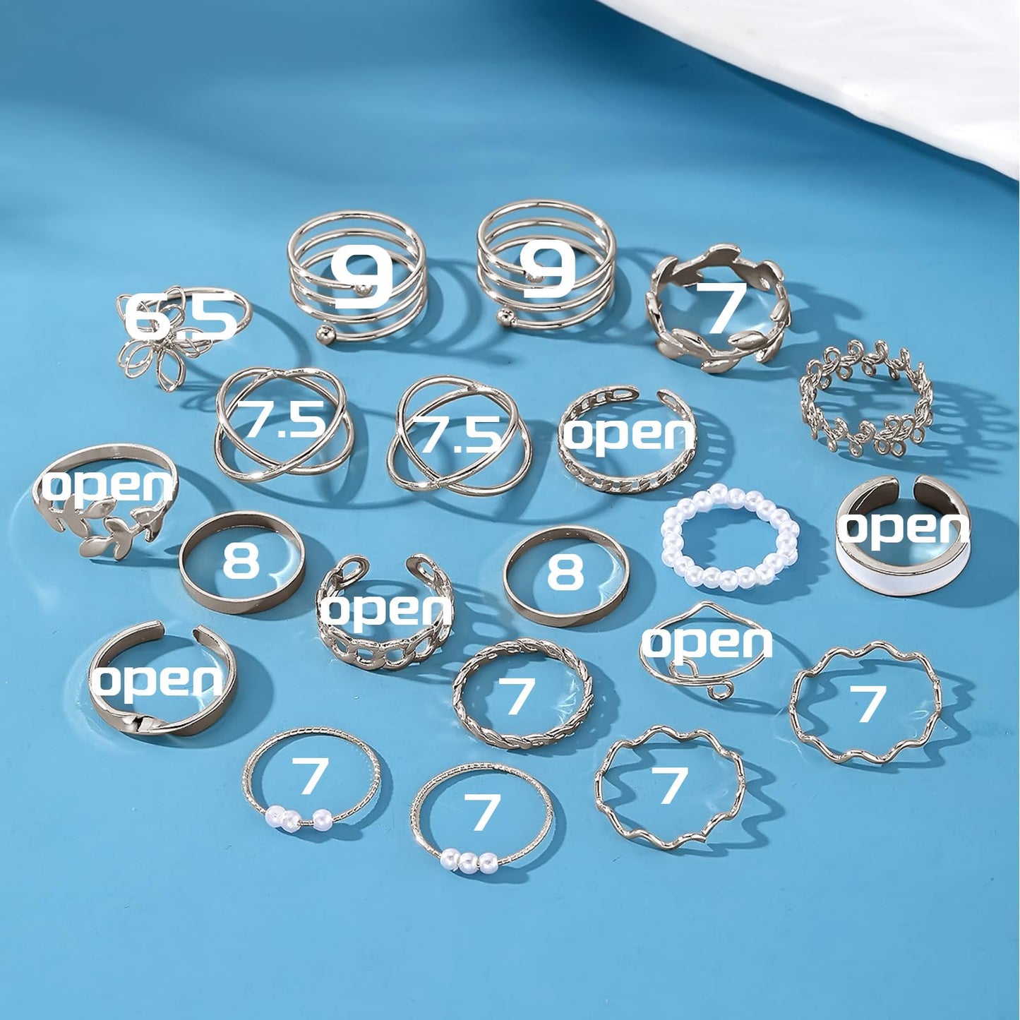 IFKM 21 Pcs Silver Knuckle Rings Set For Women Vintage Stackable Joint Finger Midi Rings Dainty Cubic Zirconia Crystal Simple Twist Hollow Cute Ring Pack Jewelry Gift