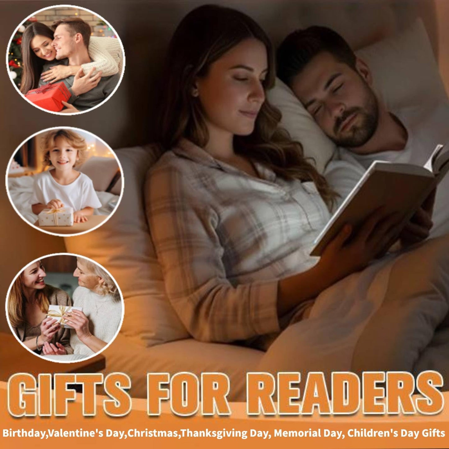 AAESG Book Lights for Reading at Night,Rechargeable LED Reading Light with 3 Colors & Timer, Eye Protection Dimmable Full Page Panel Plate Lamp Which Don't Disturb Your Partner's Sleep