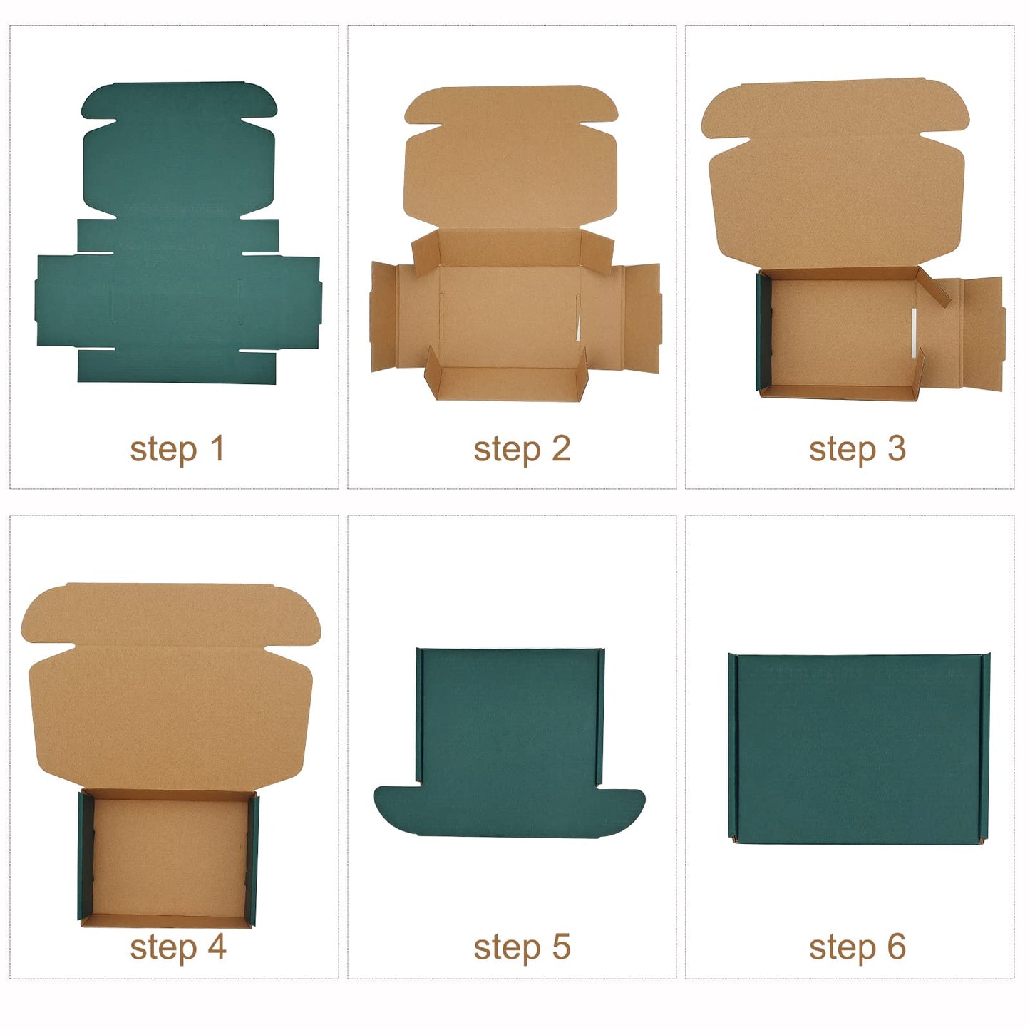 Green Recyclable Cardboard Small Gift Mailer Boxes for Shipping Packaging Craft Gifts Giving Products (25 Pack, 7.2 x 5.2 x 2 Inch)