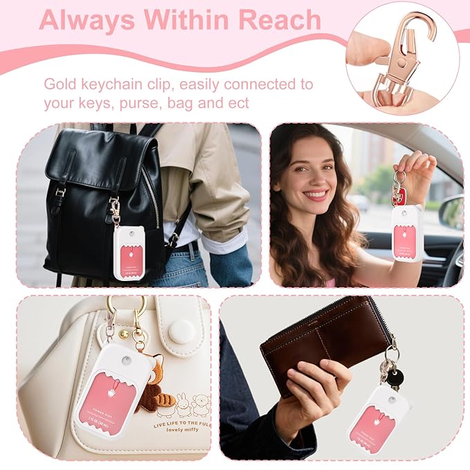 Hand Sanitizer Spray Case for Touchland Silicone Touchland Case Keychain Cute Hand Sanitizer Spray Holder Compatible with Touchland Power Mist Gentle Mist Glow Mist, White