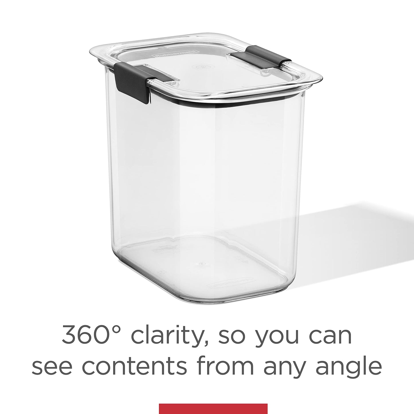 Rubbermaid Brilliance 16-Cup Airtight Food Storage Container with Lid Clear/Grey - optimal for pantry organization flour sugar and food storage