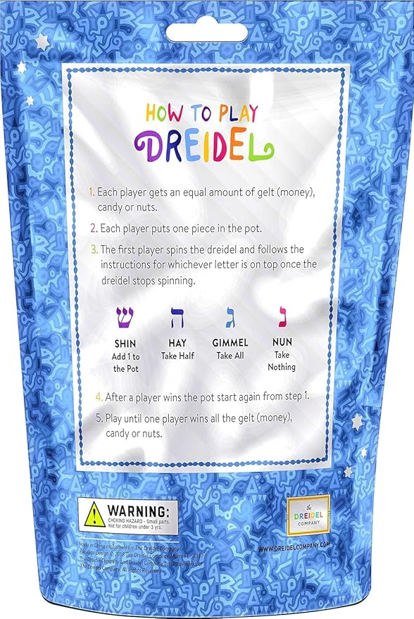 Hanukkah Dreidels Multicolor Plastic Chanuka Draydels with English Transliteration, Includes Dreidel Game Instruction Cards (1000-Pack)