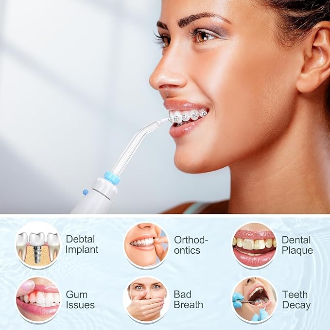Water Flosser, Power Dental Water Flossers for Teeth & Braces Cleaning, Oral Irrigator Electric flosser for Adults & Kids with 10 Pressures & 8 Tips, 600ml Water Flosser for Family