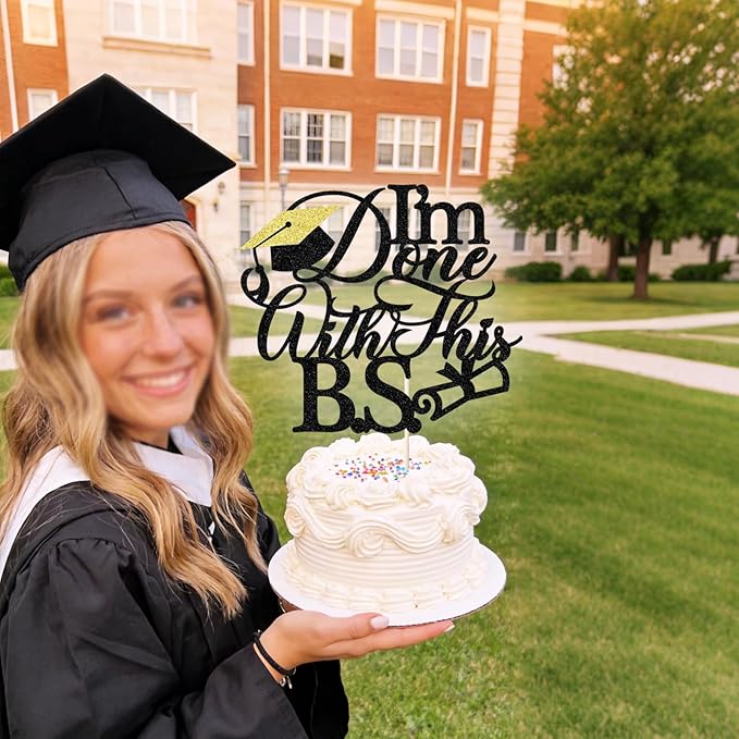 Funny Bachelor of Science Graduation Cake Topper