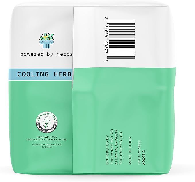 The Honey Pot Company - Herbal Everyday Panty Liners for Women - Infused w/Essential Oils for Cooling Effect & Organic Cotton Cover - Feminine Care - FSA & HSA Eligible - 30 ct