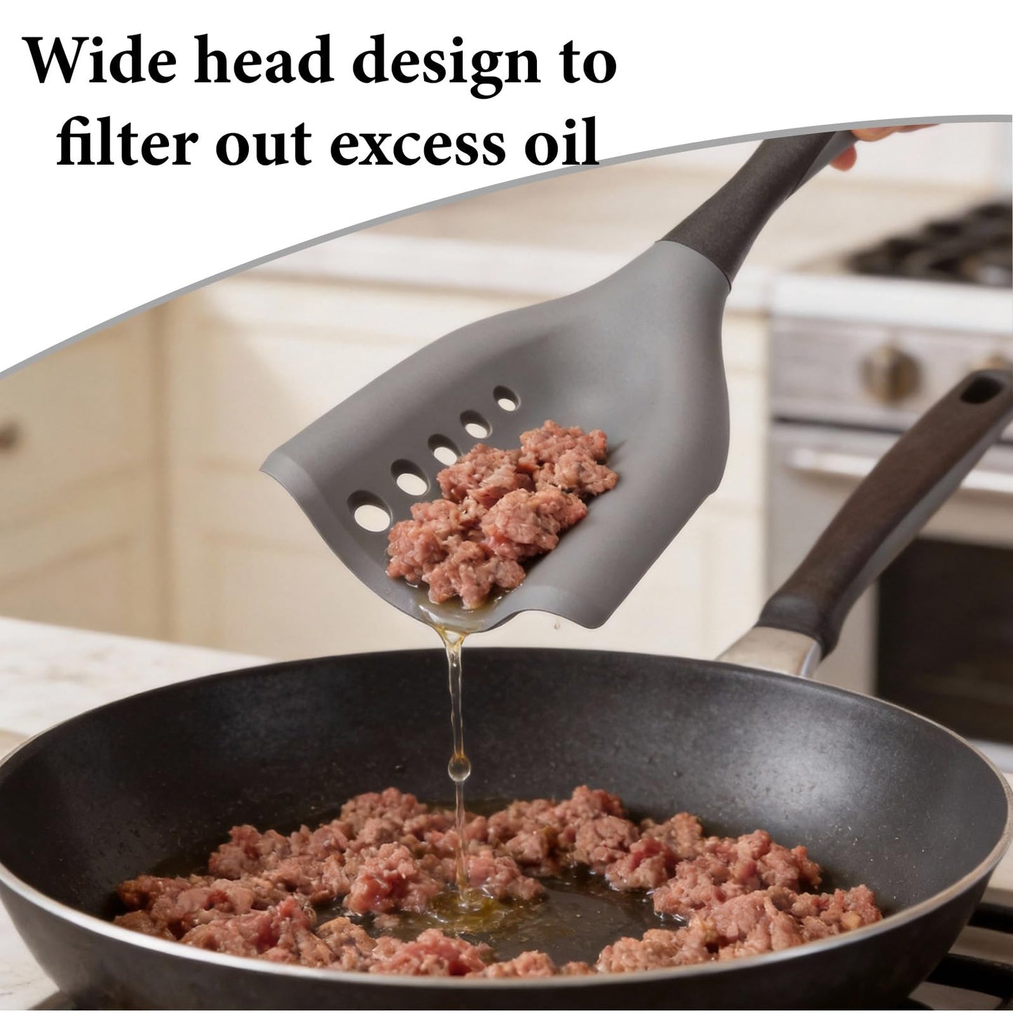 Meat Chopper and Ground Beef Masher, Hamburger Chopper Tool, Heat Resistant Silicone Potato Masher, Non-Stick Safe Kitchen Utensil with Drain Holes, Dishwasher Safe