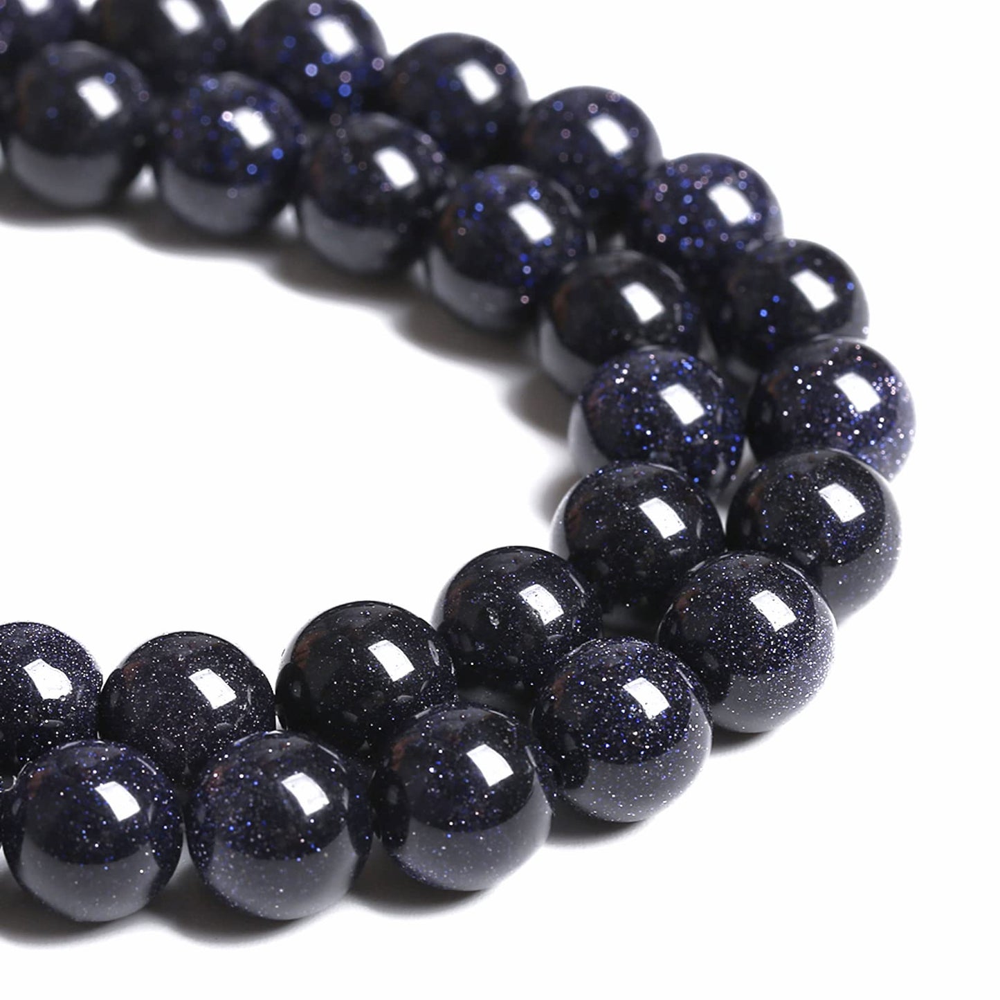 6mm 60pcs Blue Sandstone Spacer Loose Beads for Jewelry Making DIY Bracelet 1 Strand