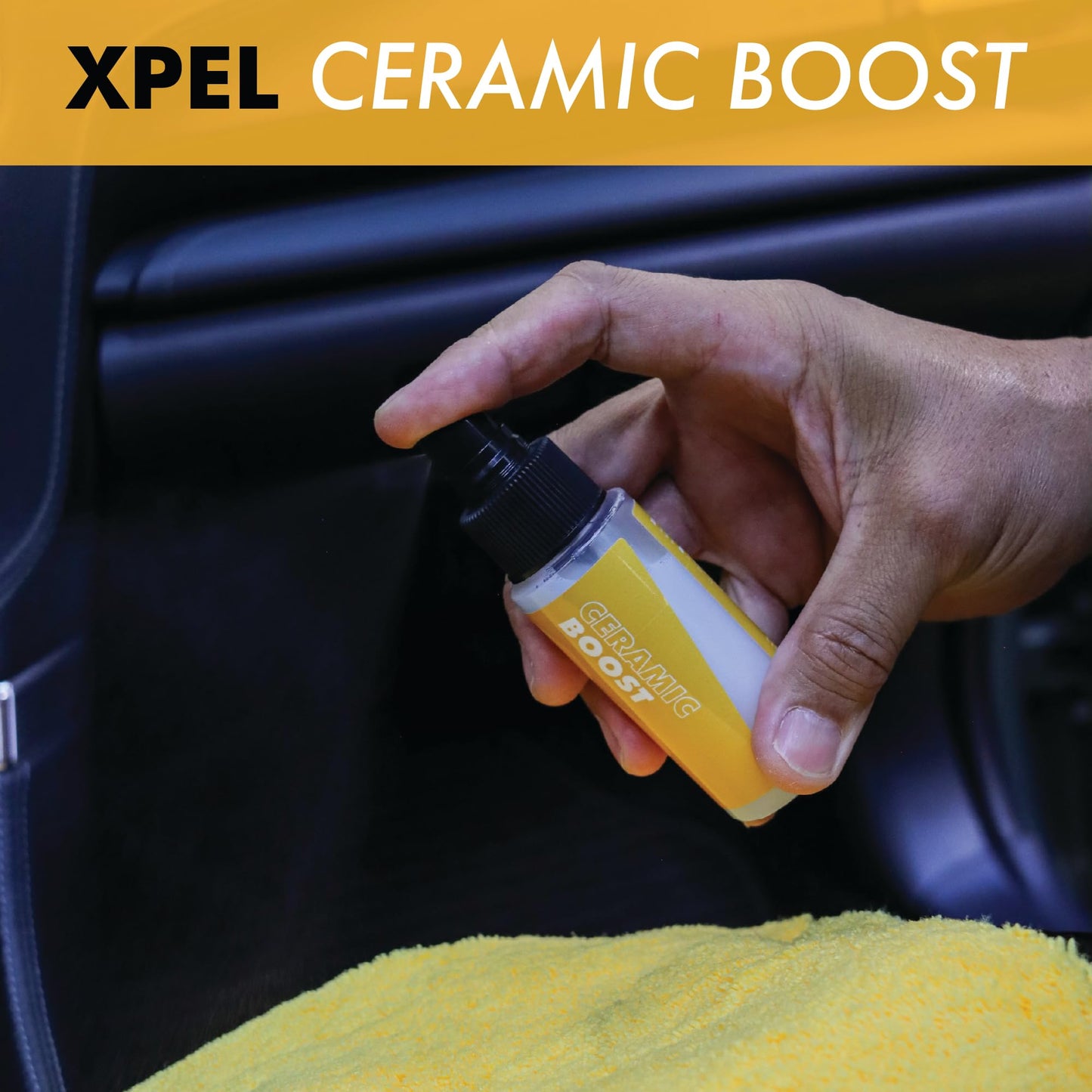 XPEL 3-Pack Interior Care Kit – Car Detailing Set for Interior Surfaces, Trim & Glass | Interior Cleaner, Ceramic Boost, Tint-Safe Glass Cleaner & Premium Microfiber Towel in Branded Case