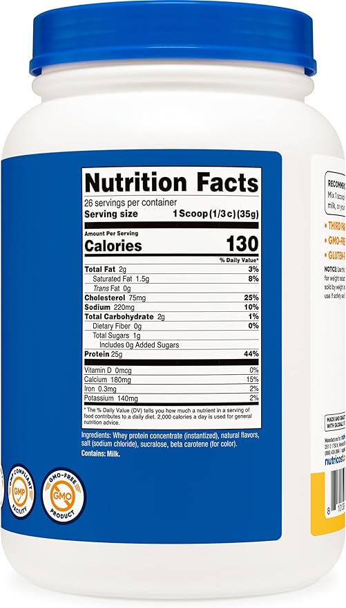 Nutricost Whey Protein Powder Pineapple Whip (2 LBS) - Gluten-Free, GMO-Free, from Whey Protein Concentrate