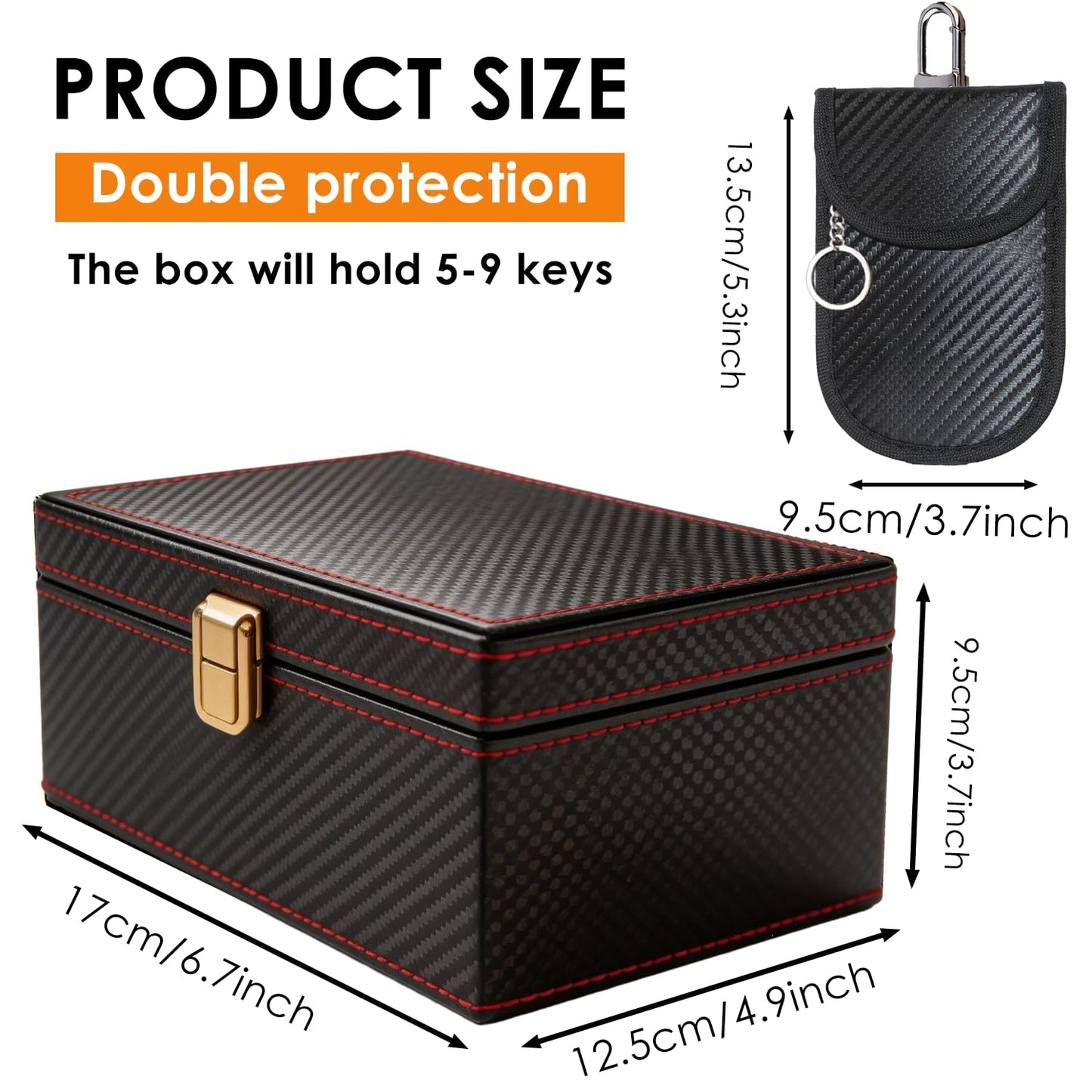 OMKHE Faraday Box for Car Keys – RFID Signal Blocker, Key Fob Protector, Anti-Theft Keyless Entry Protector with Faraday Pouch