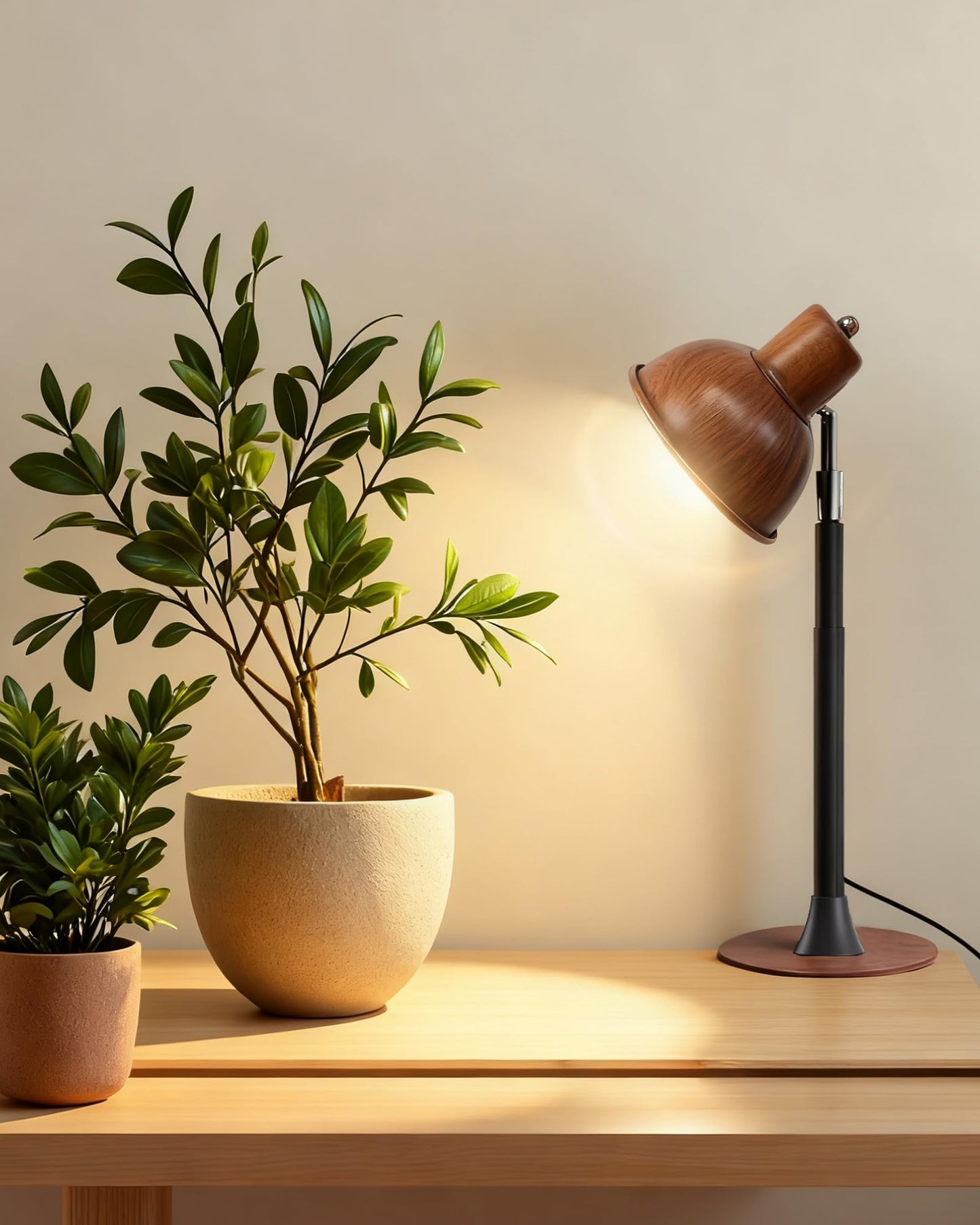 yadoker Plant Grow Light for Indoor Plant, Walnut Wood Grain LED Grow Light,Elevating Plant Lamp,Height Adjustable,Automatic Timer with 8/12/18Hours,10-Level Brightness,Ideal for Large Plant Grow