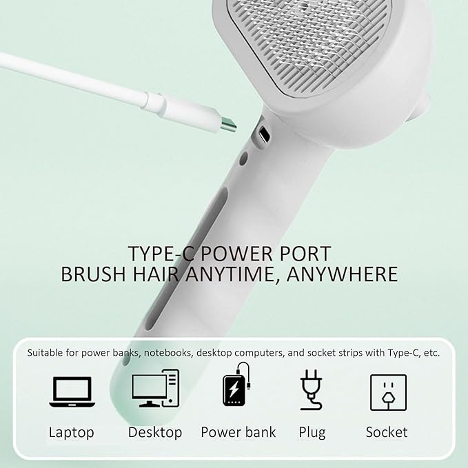 3 In 1 Self Cleaning Steamy Pet Brush, Cat & Dog Steam Brush Spray Hair Removal Comb - Anti-Static, Dog Grooming Tool with Steam & Self-Cleaning, Skin-Friendly Design + Bathing Solution