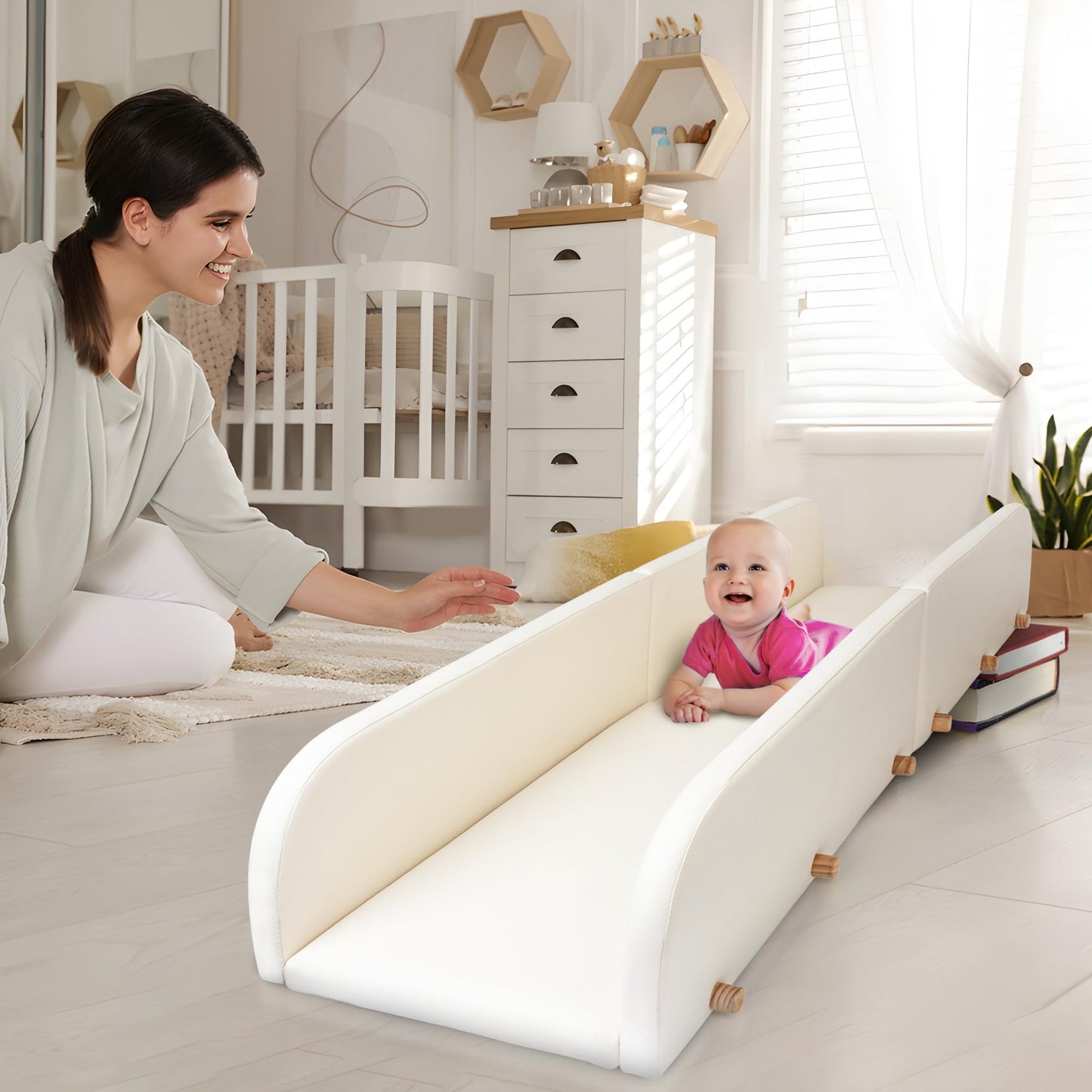 Crawlaroo Doman Method Infant Crawling Track, Tummy Time Toy, Baby Play Mat, Helps Crawl Faster, Boost Development in Infants and Babies, 4 ft Long, Foldable