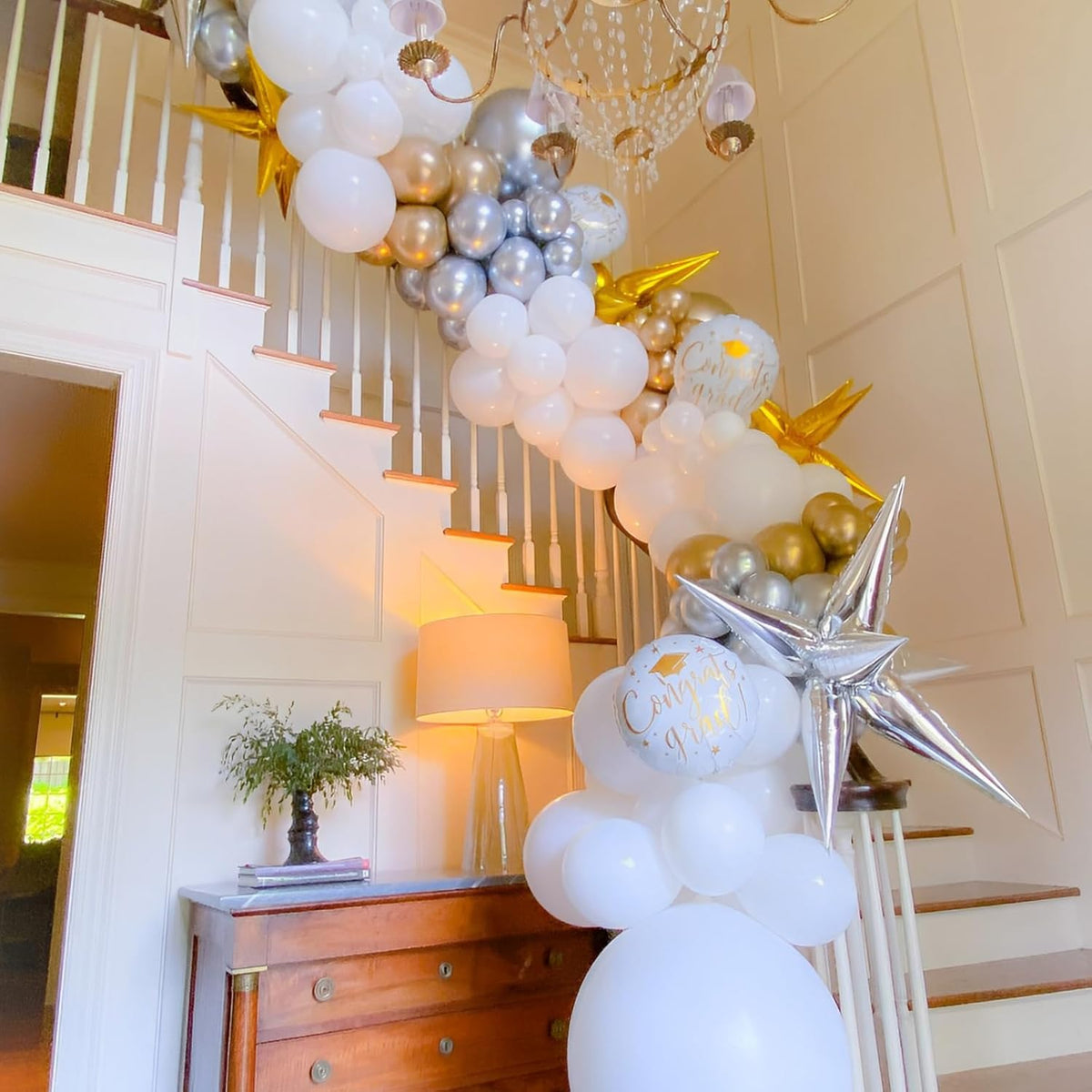 90pack White Balloons Different Size 18/12/10/5 Inch Pearl White Balloon Garland Arch Kit for Wedding, Birthday, Graduation, Bridal Shower, Baby Shower, Bachelorette Decorations