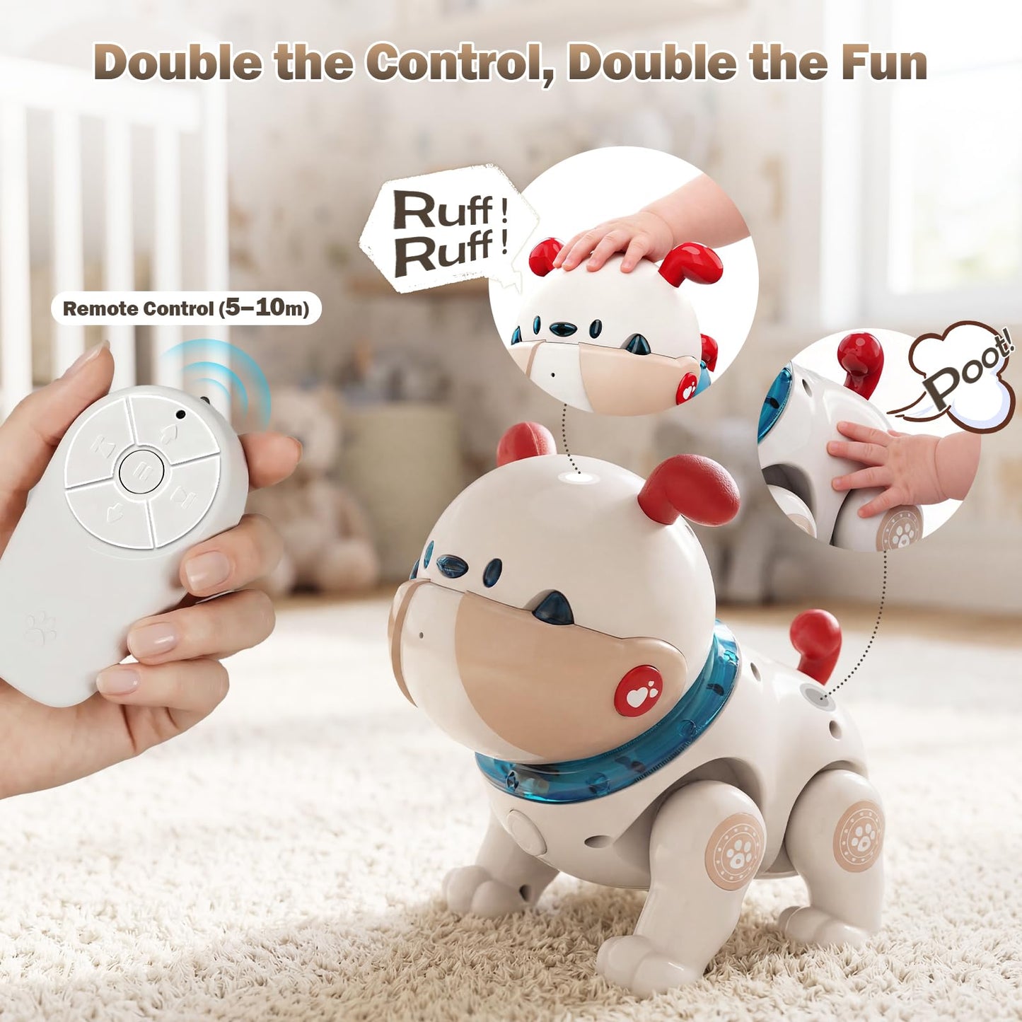 great dachong Baby Toys for 6-12 Months: Musical Crawling Dog Toy with Dancing, Recording & Lights, First Birthday Gift for Boys & Girls, Tummy Time Sensory Toy for Toddlers 1-3